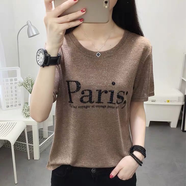 Áothun tay ngắn chất liệu lụa lạnh có size lớn dành cho phụ nữ trung niên