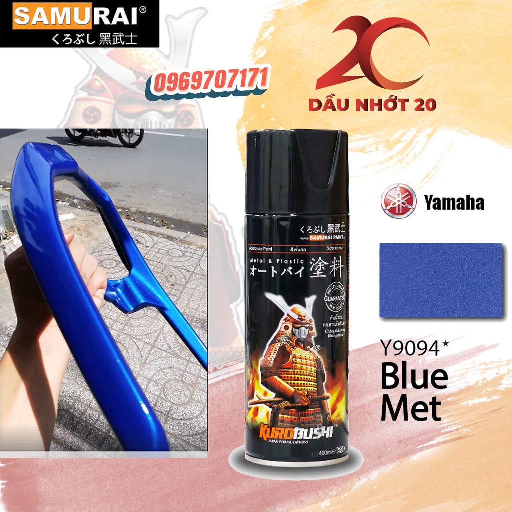 COMBO sơn màu xanh kim loại BLUE MET sơn kim loại sơn Samurai Y9094 gồm UCH210 124 Y9094 KTK HOẶC 128 HOẶC KIM TUYẾN K1K