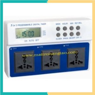 Ổ cắm hẹn giờ lập trình điện tử 3in1