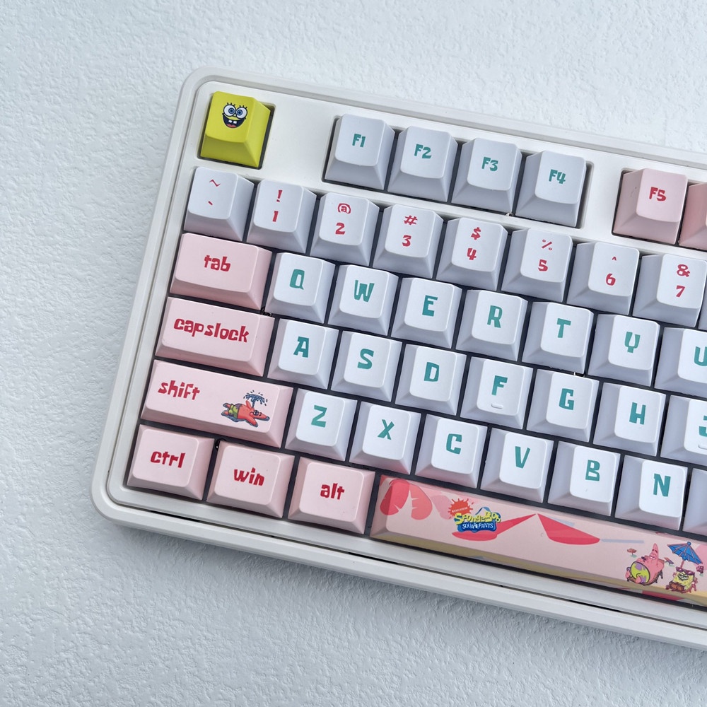SpongeBob SquarePants Keycaps Cherry Profile dễ thương Anime PBT Dye Sub Bàn phím cơ học Keycap