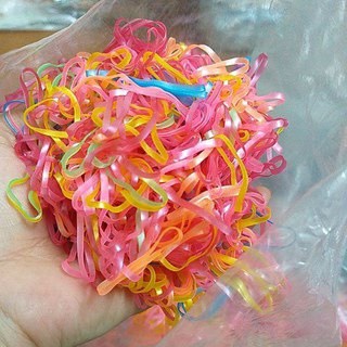 Túi 1000 dây thun cột tóc cao su co giãn có túi zip cho bé