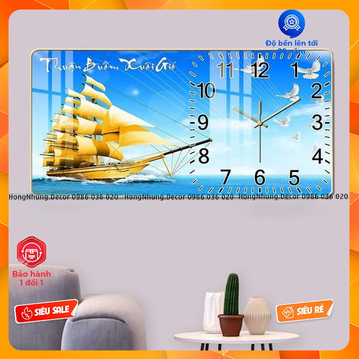 Tranh đồng hồ treo tường tráng gương 3d kim trôi Giá xưởng