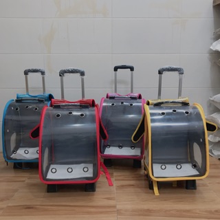 Balo trong suốt 2in1 có xe kéo 7kg vừa