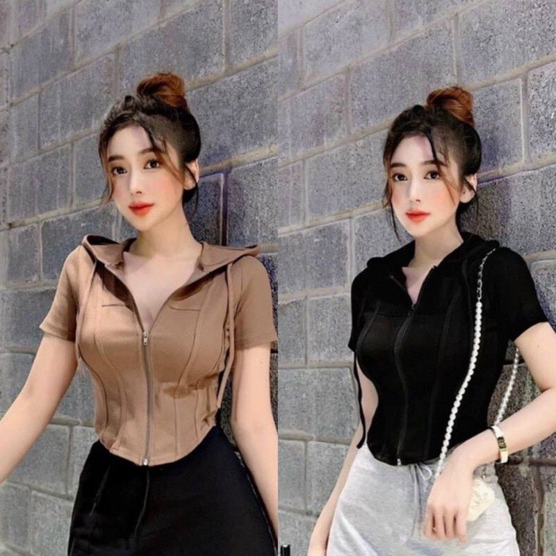Áo thun CROTOP ZIP KÉO Phối NÓN Năng động (A15)