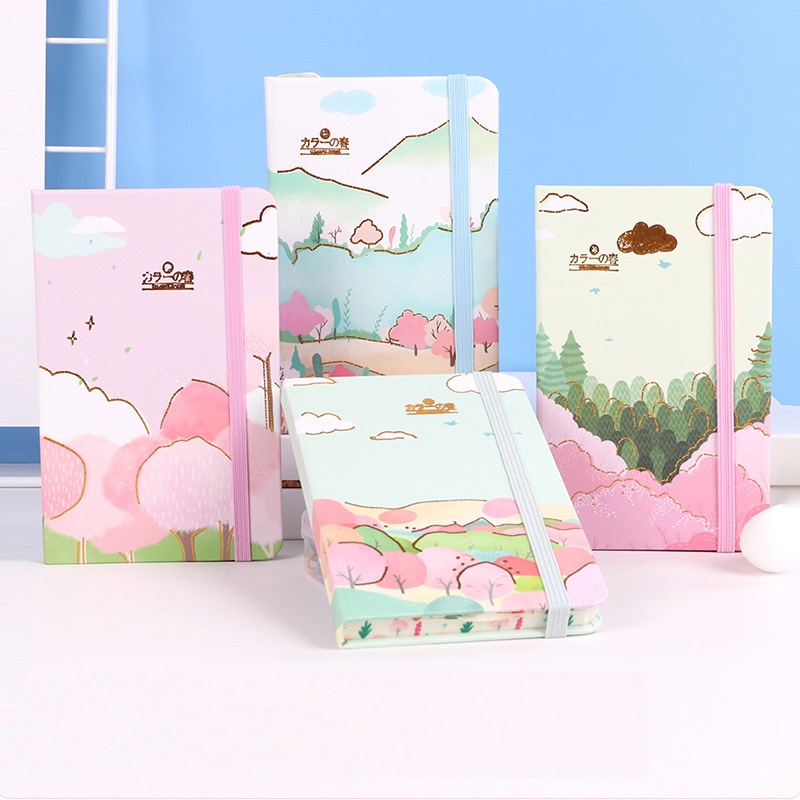 Sổ Tay Sổ Lưu Niệm Bỏ Túi Bìa Cứng A7 Hoạt Hình Sáng Tạo