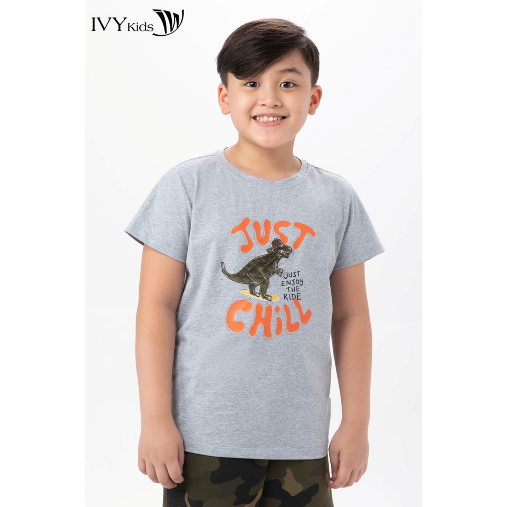Áo thun bé trai in hình khủng long IVY moda MS 57K1460
