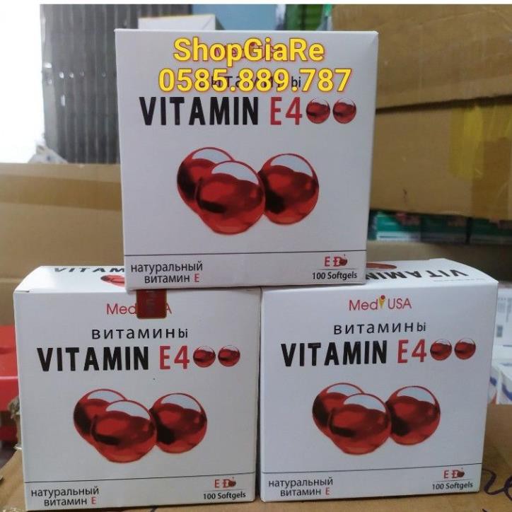 Vitamin e 400 đẹp da, mờ thâm, chống lão háo, làm sáng và mịn da, làm da sáng tự nhiên có tinh chất nha đam hộp 100 viên | BigBuy360 - bigbuy360.vn