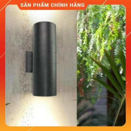 Đèn cột gắn tường ngoài trời hình ống trụ hiện đại hắt 2 đầu đui e27 lắp bóng 2 đầu (tặng bóng 4w)