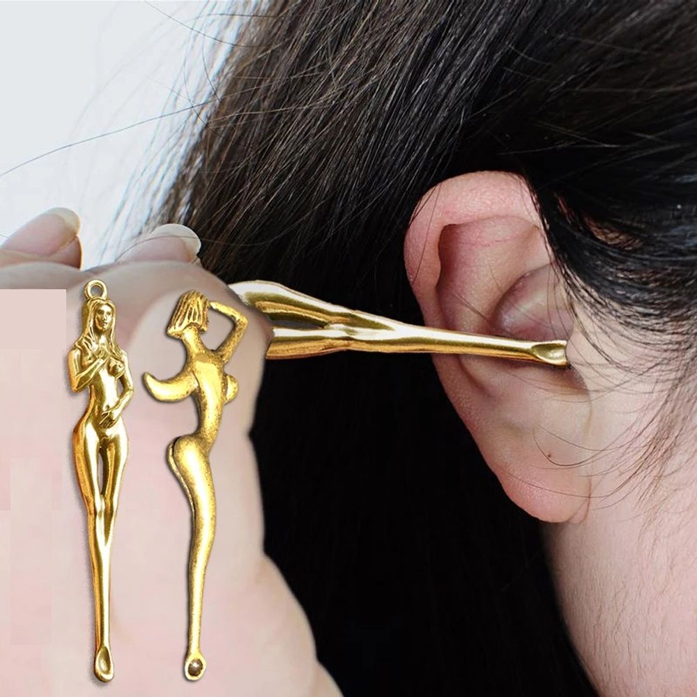 Cây lấy ráy tai bằng đồng hình nữ thần có thể dùng làm móc khóa sống động độc đáo