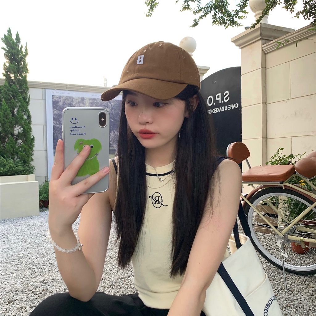 Mũ lưỡi trai MG STUDIO thêu chữ B tùy chọn màu sắc