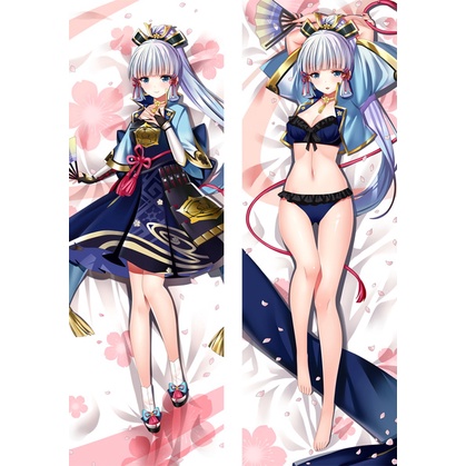 Vỏ gối dài dakimakura in hình nhân vật Kamisato Ayaka trong game Genshin Impact