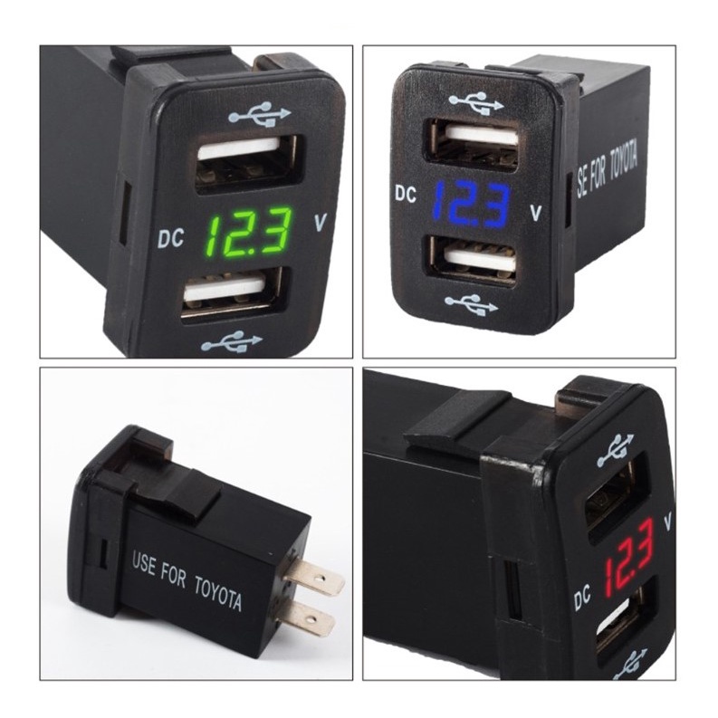 Củ Sạc Hai Cổng Usb 4.2a Cho Xe Hơi Toyota
