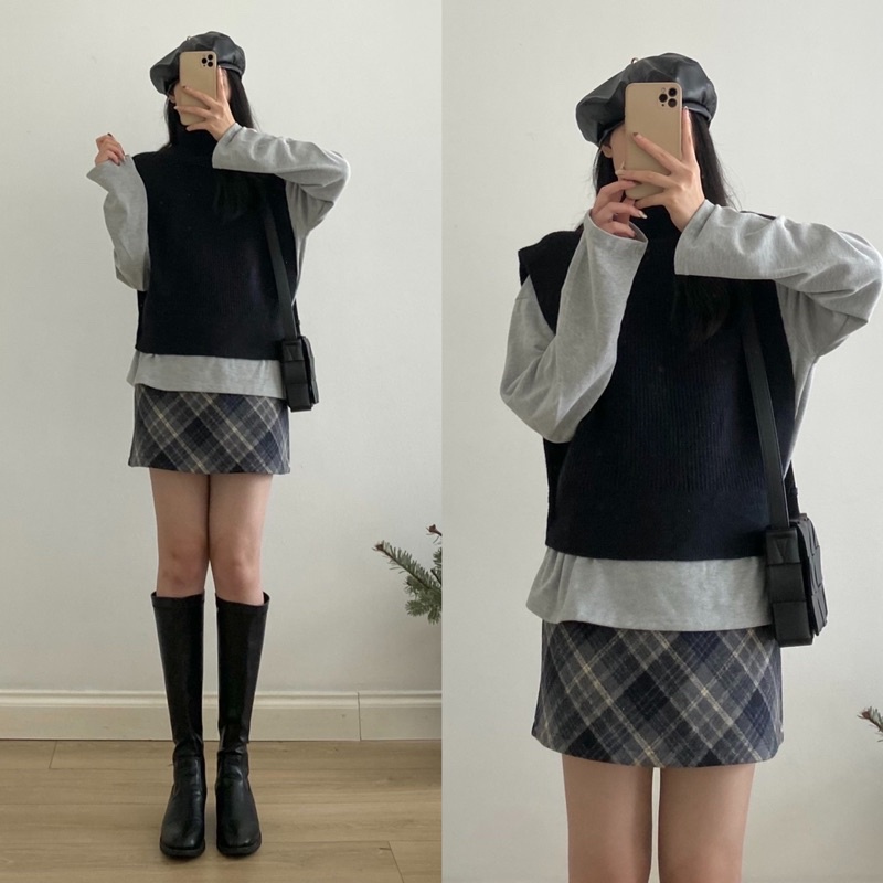 Áo gile len cổ lọ vân dọc _A0339 | BigBuy360 - bigbuy360.vn