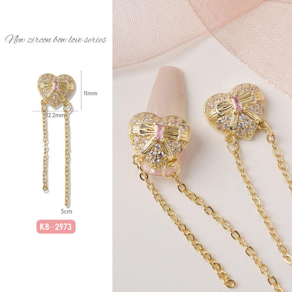 Móng Tay OCEANMAP|Dây Chuyền Tự Làm Tinh Tế 3D|Phụ Kiện Trang Trí Móng Tay Hình Nơ Bằng Hợp Kim Lấp Lánh