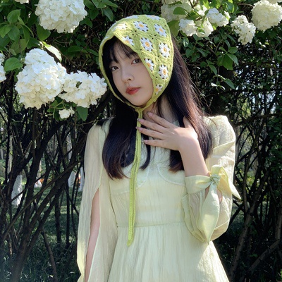 Băng Đô Dệt Kim Hình Tam Giác Họa Tiết Hoa Cúc Cho Nữ