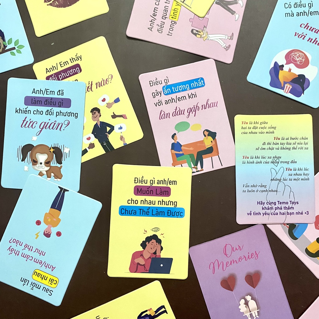 Bộ bài tình yêu dành cho các cặp đôi board game Our Memories hẹn hò thấu hiểu từ heartspeak Shay