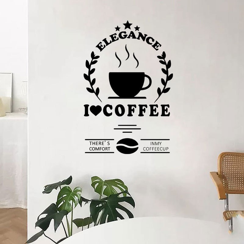 Decal Dán Tường Trang Trí Quán Cafe - DC226