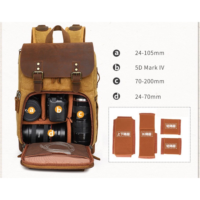 Balo máy ảnh canvas cao cấp canvas Batik BK86