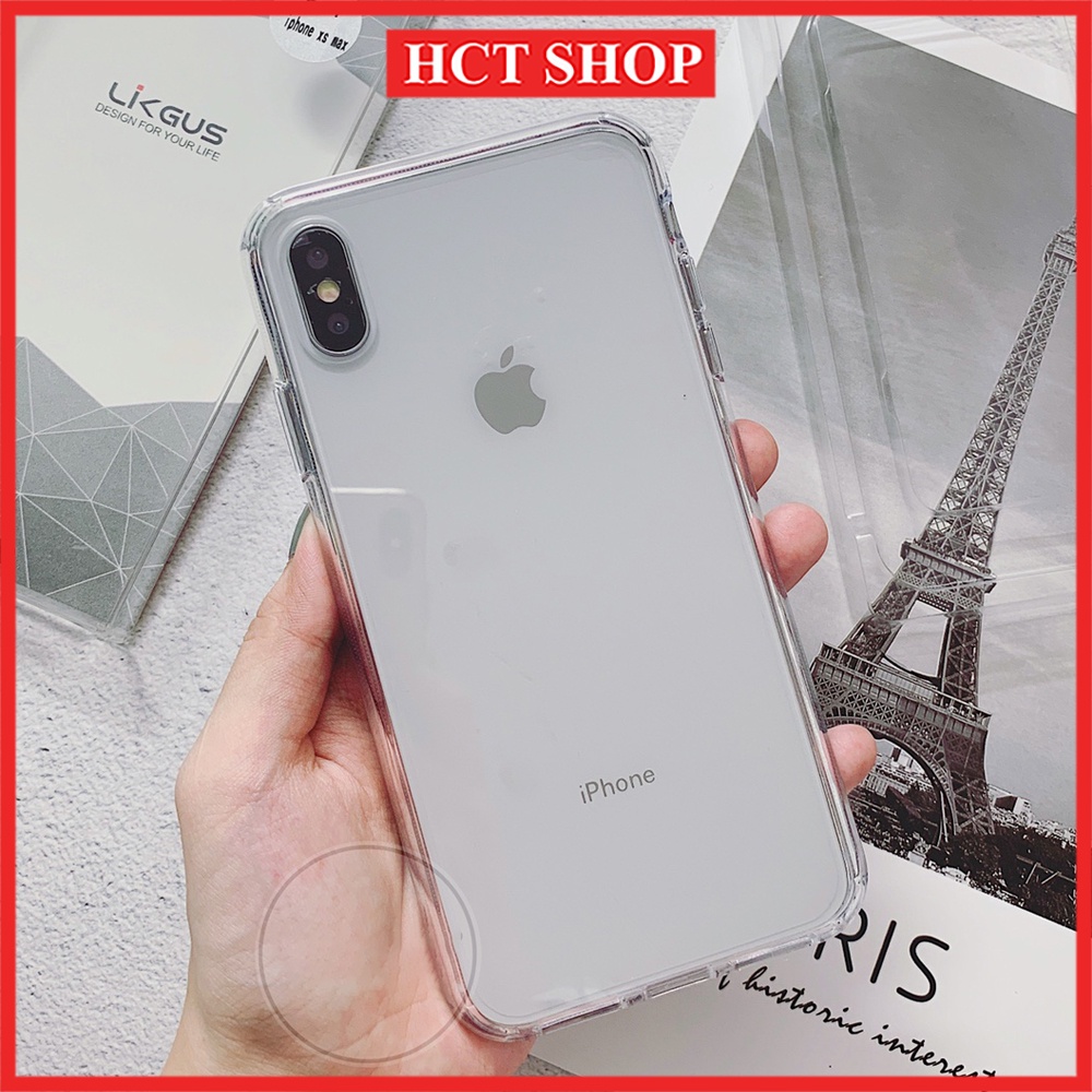 Ốp lưng Trong Suốt Lưng Kính Chính Hãng LIKGUS Cho iPhone Xsmax, 11Promax, 12Promax, 13Promax