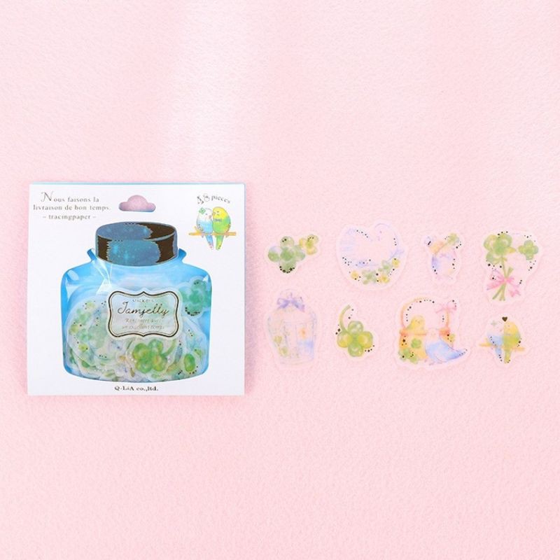 Sticker giấy washi dầu dán trang trí sổ, Kích thước: 154mm * 100mm