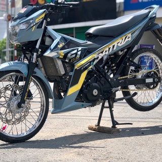 Tem rời suzuki satria f150 xám xi măng - chất liệu crom cao cấp