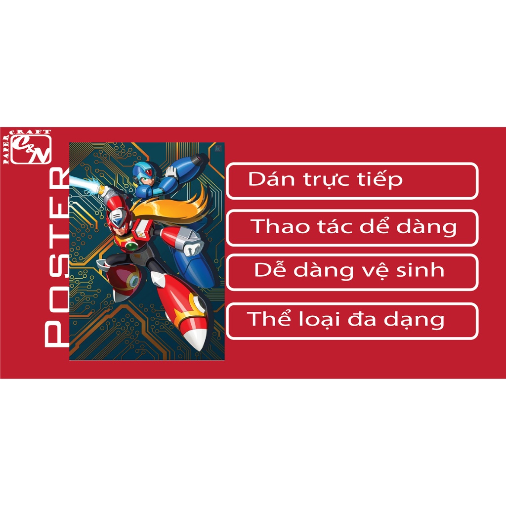 Poster nhựa siêu lớn|Megaman X|Decal dán tường