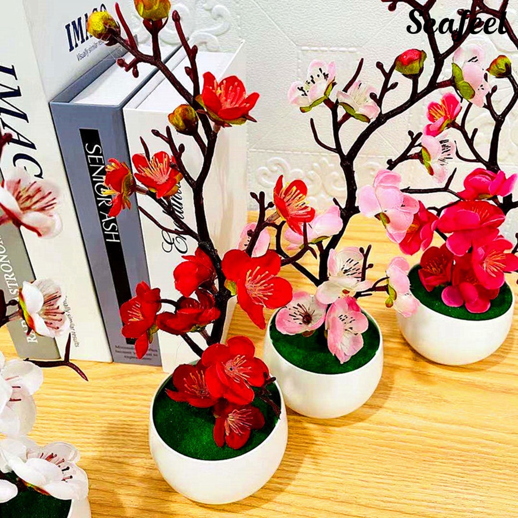 Chậu Cây Cảnh Giả Bằng Lụa Sống Động Như Thật Trang Trí Nhà Cửa
