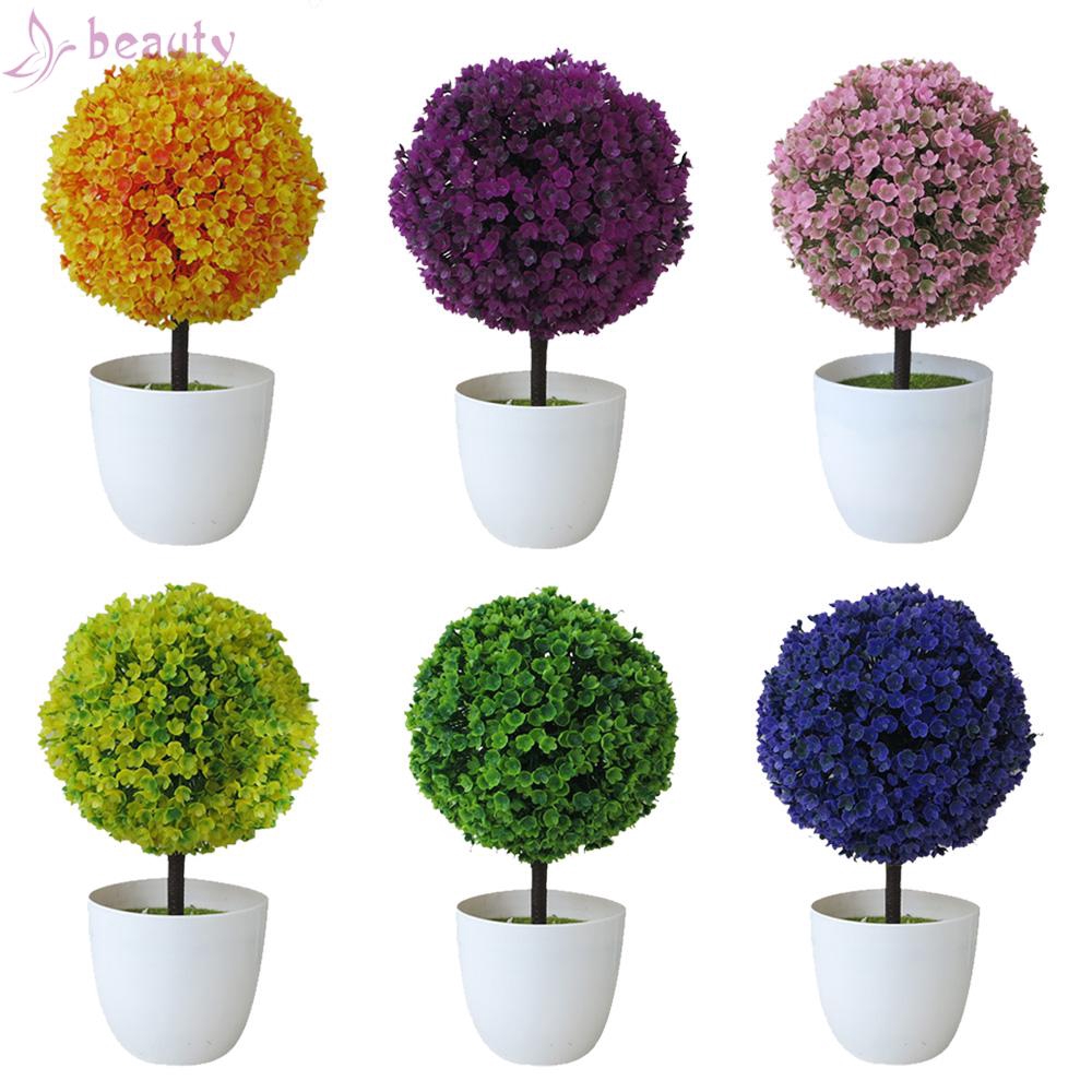 Cây kiểng giả tạo hình tròn đơn giản dùng trang trí nội thất