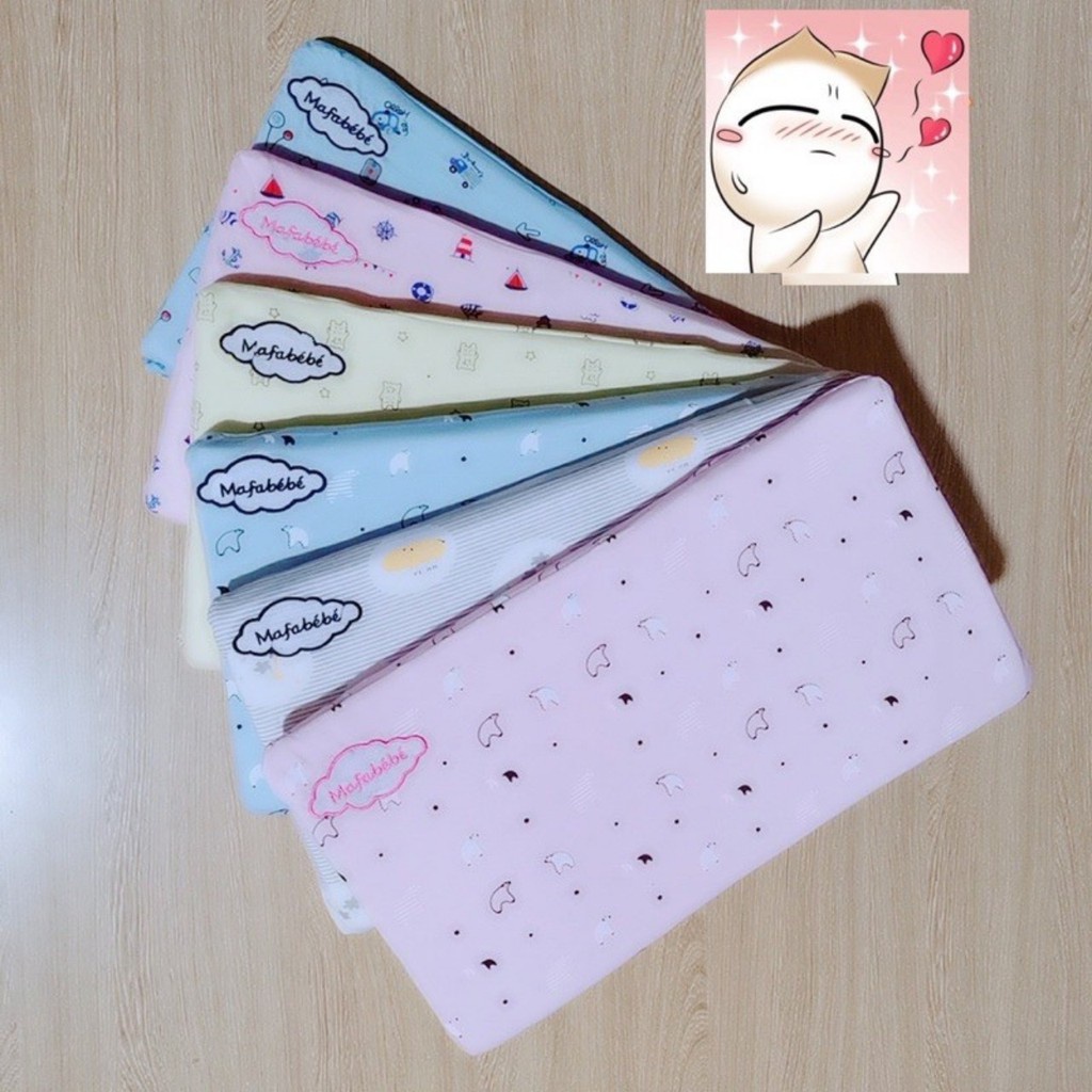 Gối cao su non Mafabebe thông hơi CỠ ĐẠI chống méo đầu cho bé, gối siêu đàn hồi