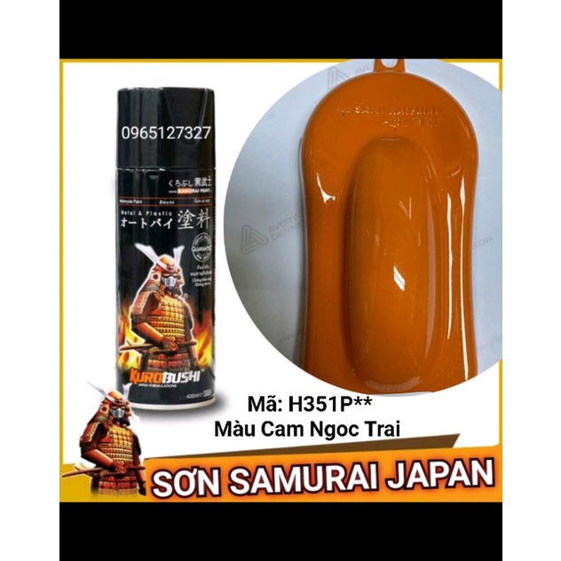 Sơn xịt Samurai Japan Màu Cam Ngọc Trai. Mã H351P**