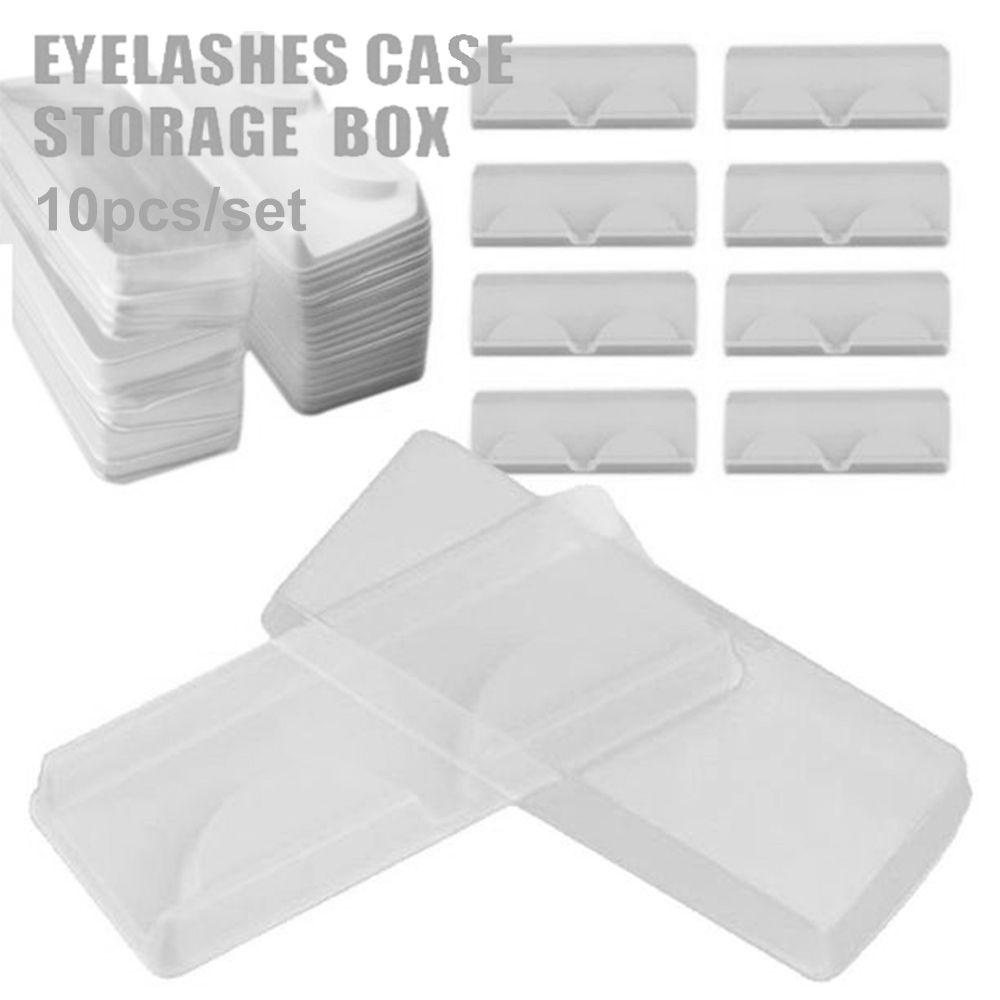 AARON1 Set 10 Hộp Rỗng Trong Suốt Đựng Lông Mi Giả Có Thể Tái Sử Dụng