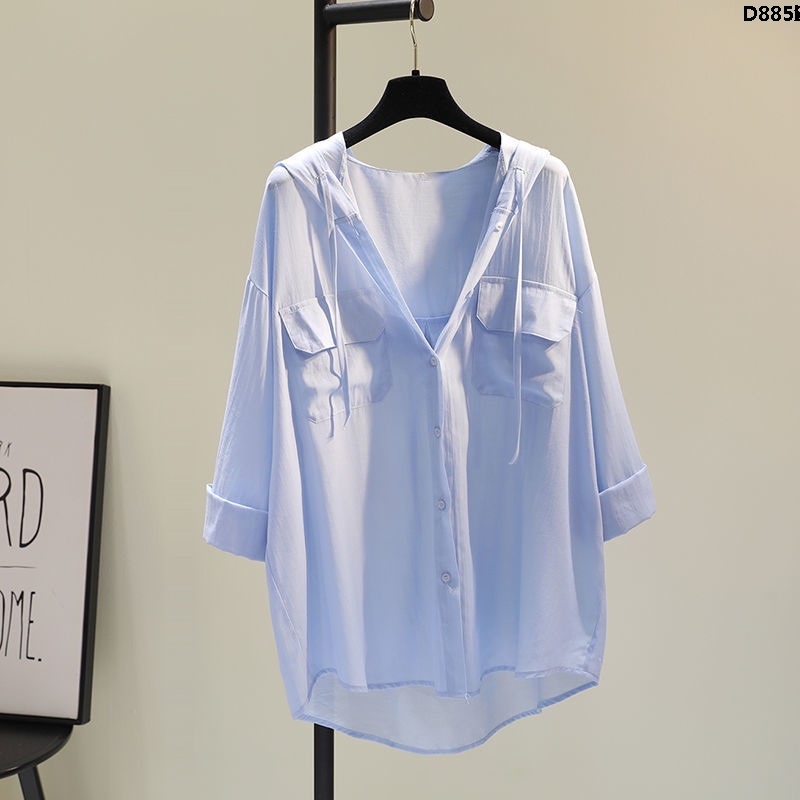 Áo Hoodie Cotton Lanh Mỏng Hai Lớp Lót Lớp Lót Chống Nắng Mùa Hè Phiên Bản Hàn Quốc Mới 2021