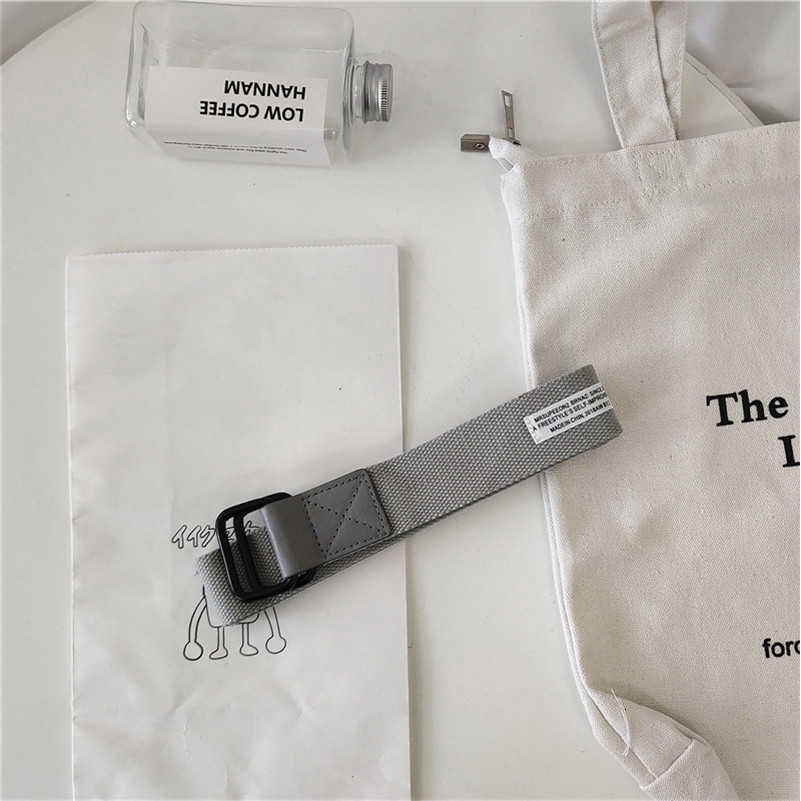 Thắt lưng vải canvas đai khóa đôi thời trang Hàn Quốc 28544