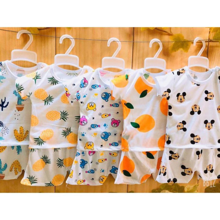 💝𝙁𝙧𝙚𝙚𝙎𝙝𝙞𝙥 50𝙠💝 Sét 5 Bộ Cotton Hoa Quả Cài Cúc Vai Cho Bé Từ 5-15kg - Quần Áo Cho Bé