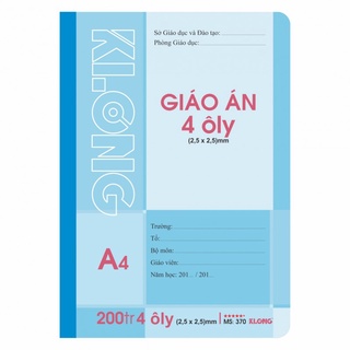 Vở giáo án ô ly - 200 trang khổ a4 klong ms: 370