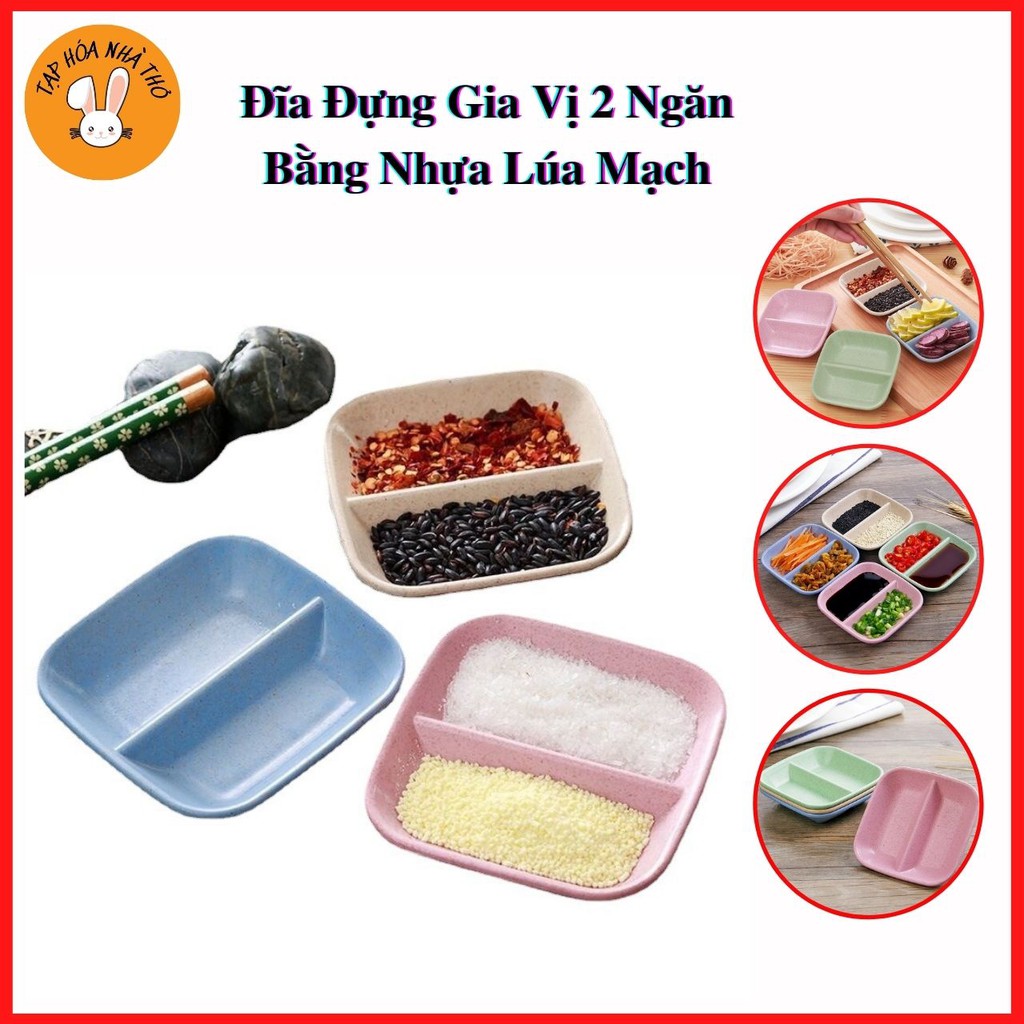 Đĩa Đựng Gia Vị 2 Ngăn Bằng Lúa Mạch Thân Thiện Với Môi Trường