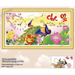 Tranh đính đá cha mẹ chưa đính lv332