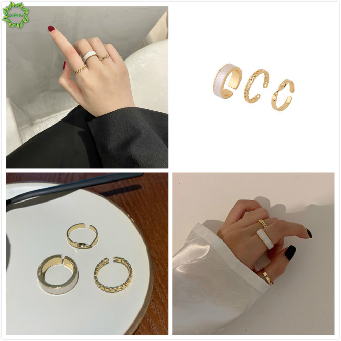 Bộ 3 Nhẫn Đeo Tay Thiết Kế Đơn Giản Chất Lượng Cao