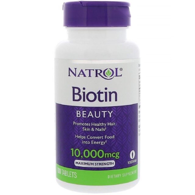(Chính Hãng) -  Viên Uống Mọc Tóc Biotin Natrol 10000mcg 100 Viên