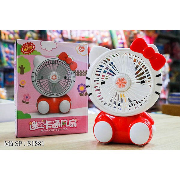 QUẠT SẠC MINI 3 CÁNH HELLO KITTY