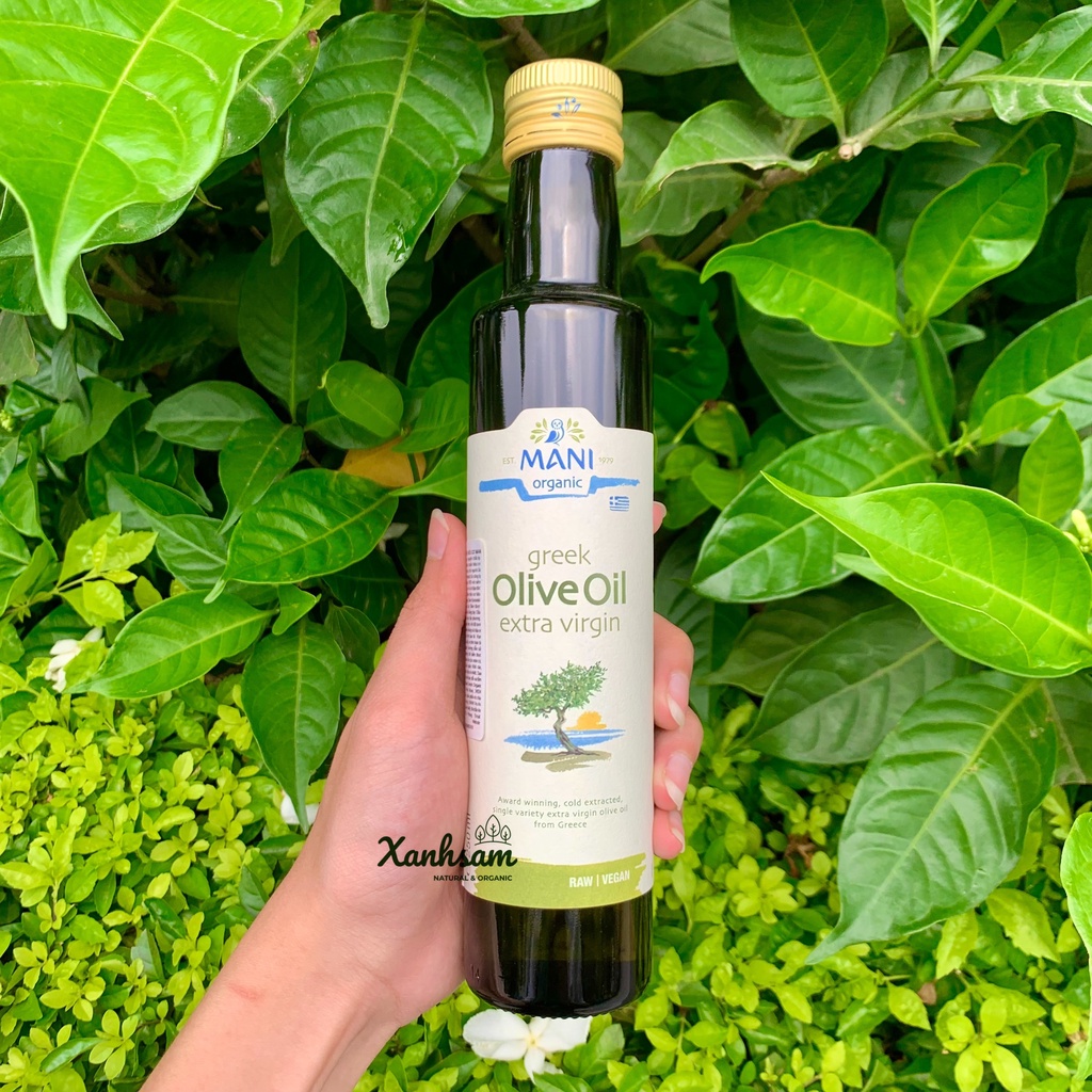 Dầu Olive Hữu Cơ Nguyên Chất Ép Lạnh 250ml Mani Hy Lạp - XanhSam