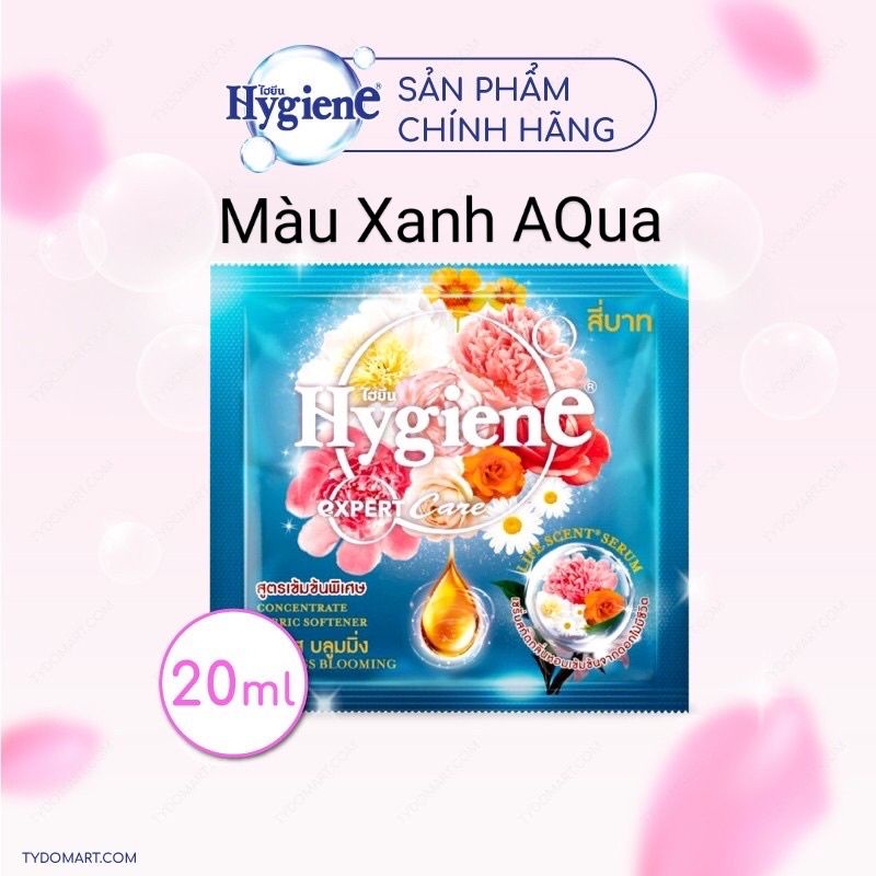 Nước xả vải hygiene 20ml dây 12 gói - Xanh AQUA