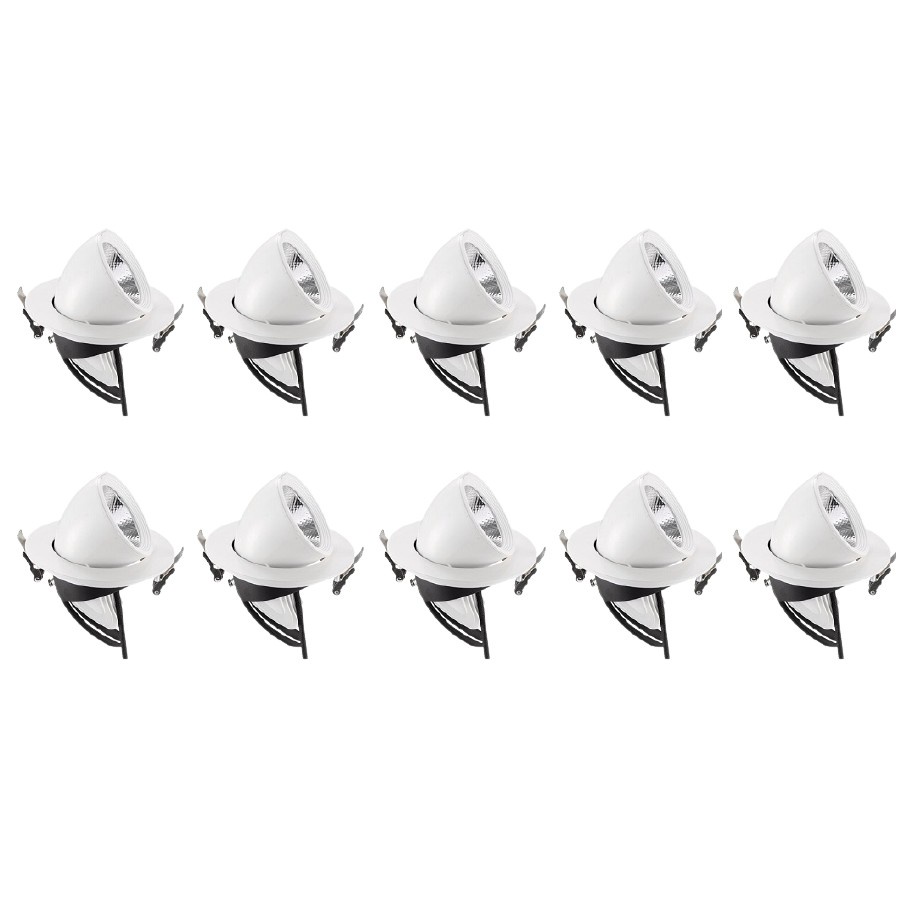 Combo 10 Đèn Led âm trần đế xoay 360 độ 20w, đèn soi tranh, đèn trang trí shop