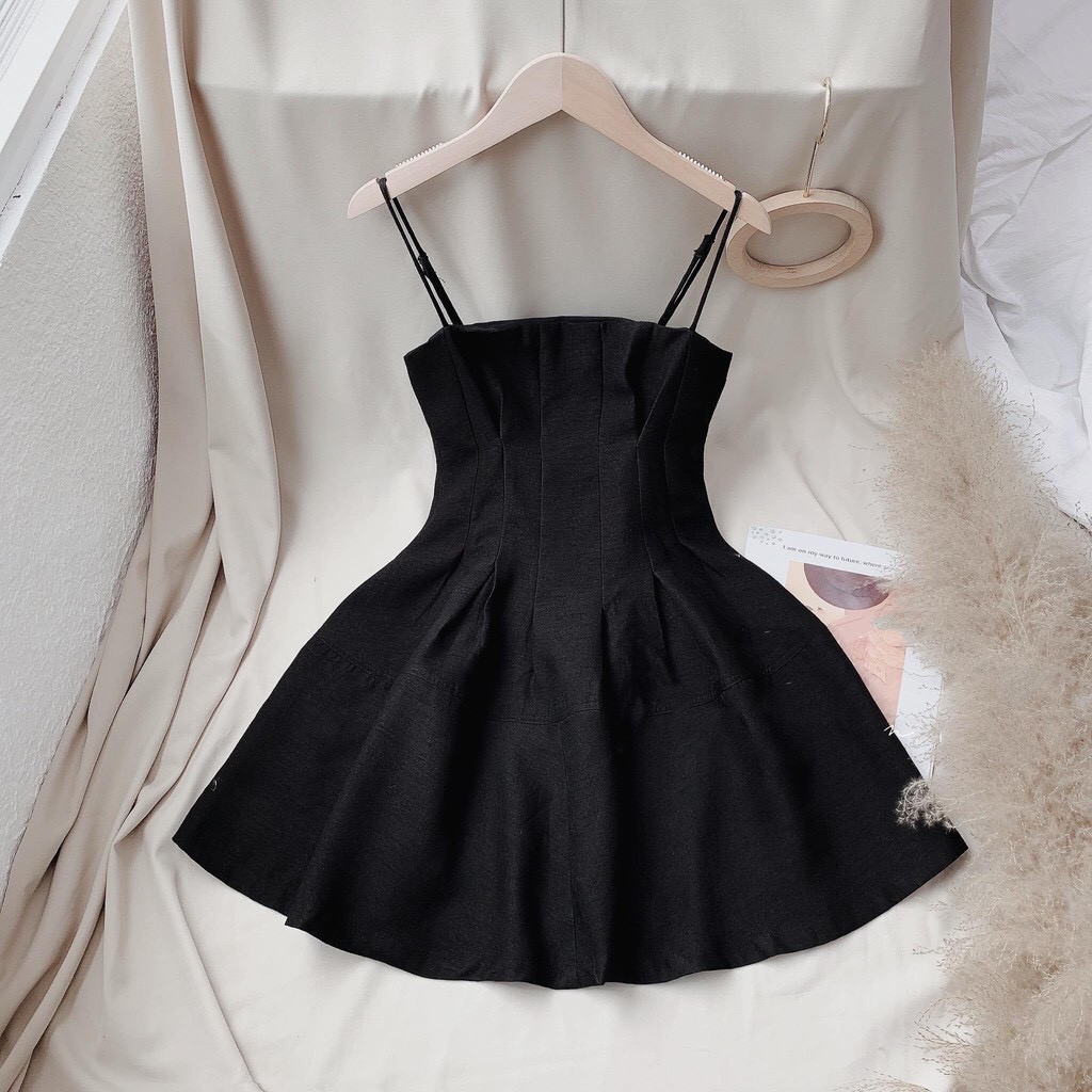 Đầm váy 2 dây dạo phố dáng xòe xếp ly eo - Leva Dress | BigBuy360 - bigbuy360.vn