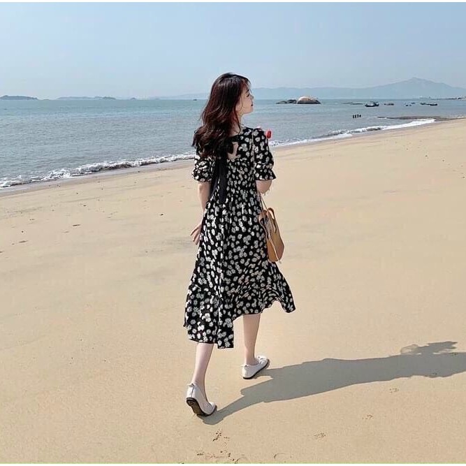 [Mã SKAMA06 giảm 8% tối đa 50K đơn 250K] Đầm hoa nhí lưng thắt nơ | BigBuy360 - bigbuy360.vn