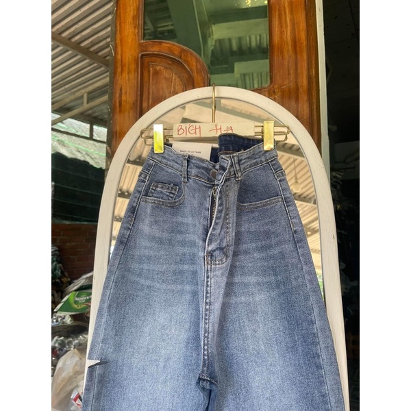 Jeans dài lưng cao co giãn rách bẹ PT
