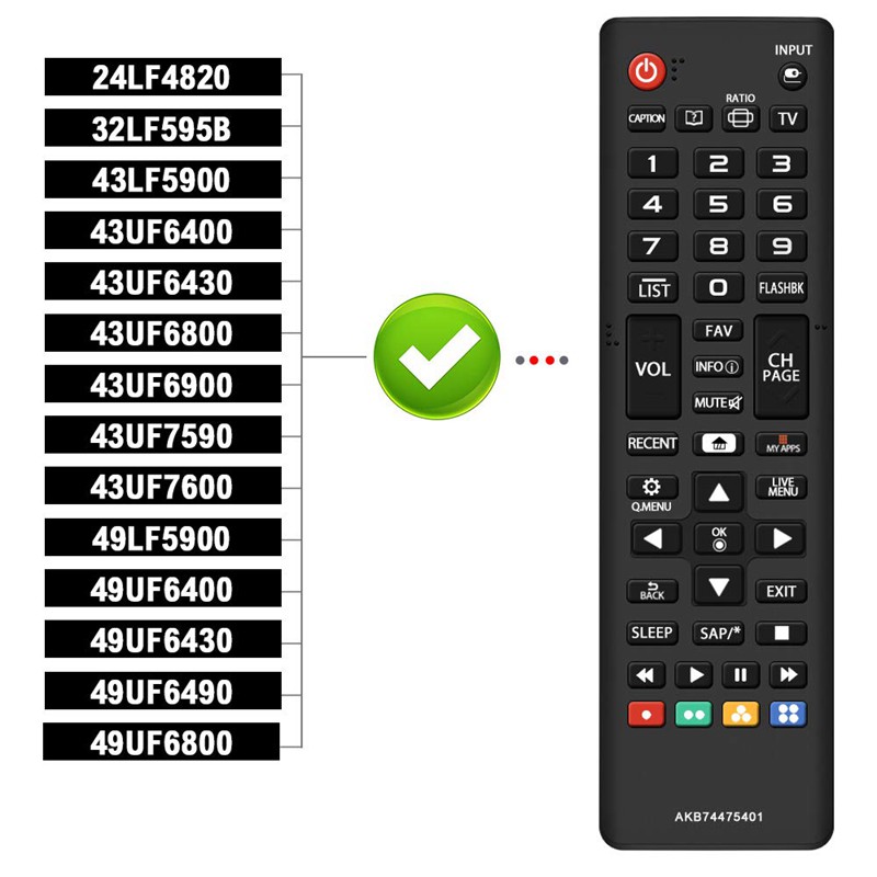 Điều khiển từ xa cho TV Lg Akb73975701 Akb75055701 Akb73975702 Akb74475401
