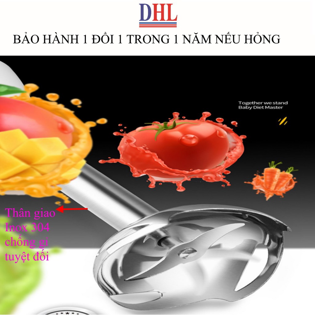 Máy xay đa năng ăn dặm cho bé, xay sinh tố hàng chính hãng inox 304