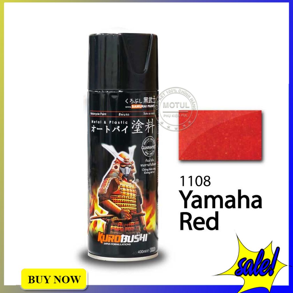 Combo 4 sơn Samurai màu đỏ ya (gồm 1108 - UCH210 - 124 - K1K - Giấy nhám P800)