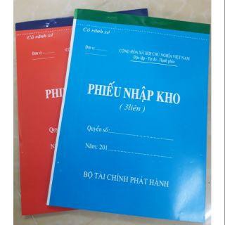 (A4 dày 100 tờ) phiếu xuất kho,phiếu nhập kho,phiếu thu,phiếu chi A4 Có Rãnh Xé đủ liên